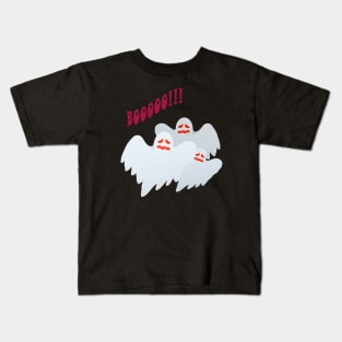 Three Ghosts with the word Boo to scare for Halloween Kids T-Shirt